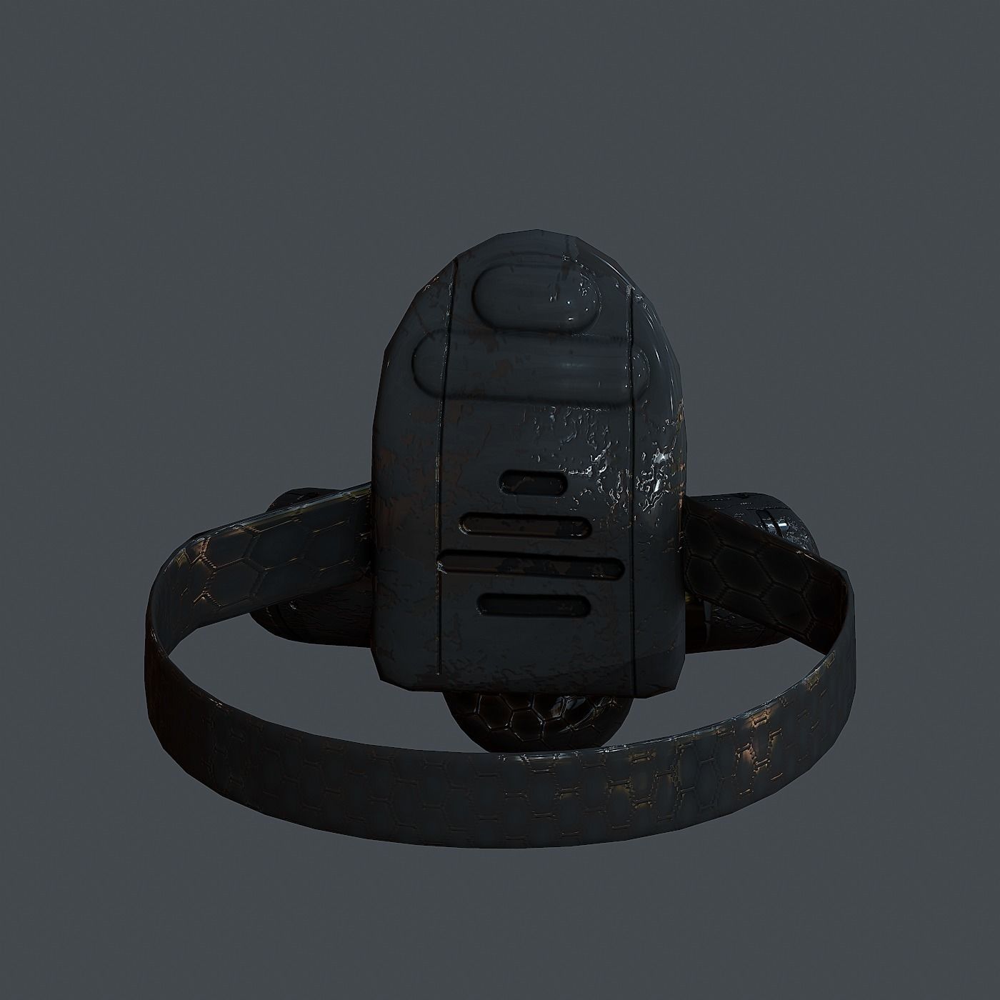 Gas mask helmet 3d model scifi Low-poly  Low-poly 3D model_4