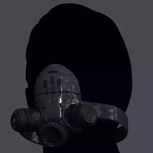 Gas mask helmet 3d model scifi Low-poly 