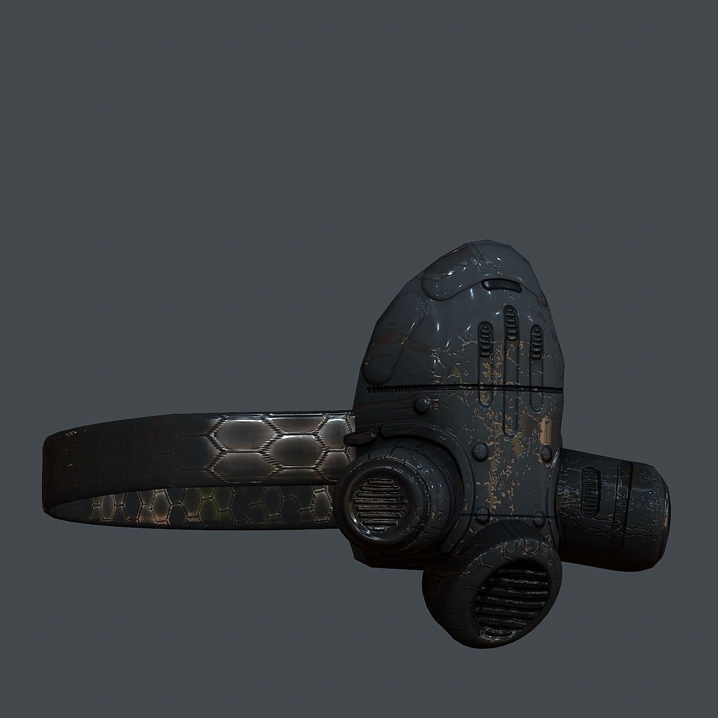 Gas mask helmet 3d model scifi Low-poly  Low-poly 3D model_3
