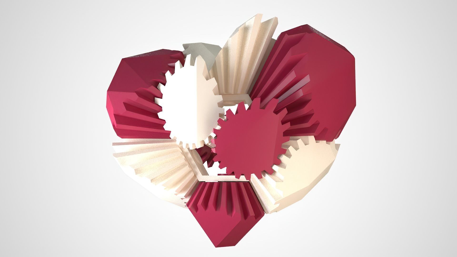 Gear Heart animated Low-poly 3D model_3
