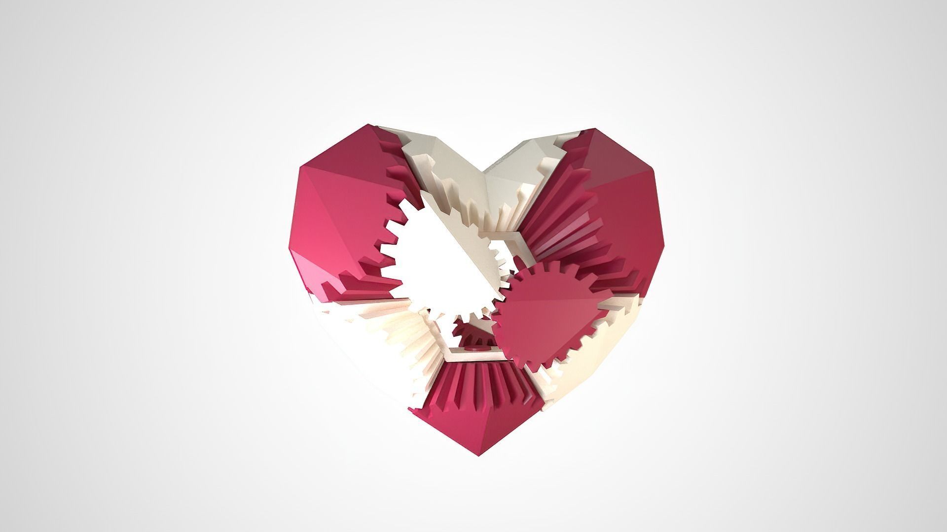 Gear Heart animated Low-poly 3D model_4