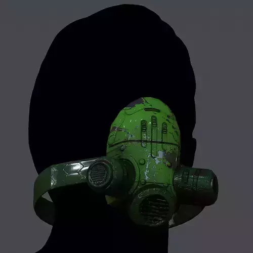 Gas mask helmet 3d model scifi Low-poly Low-poly 3D