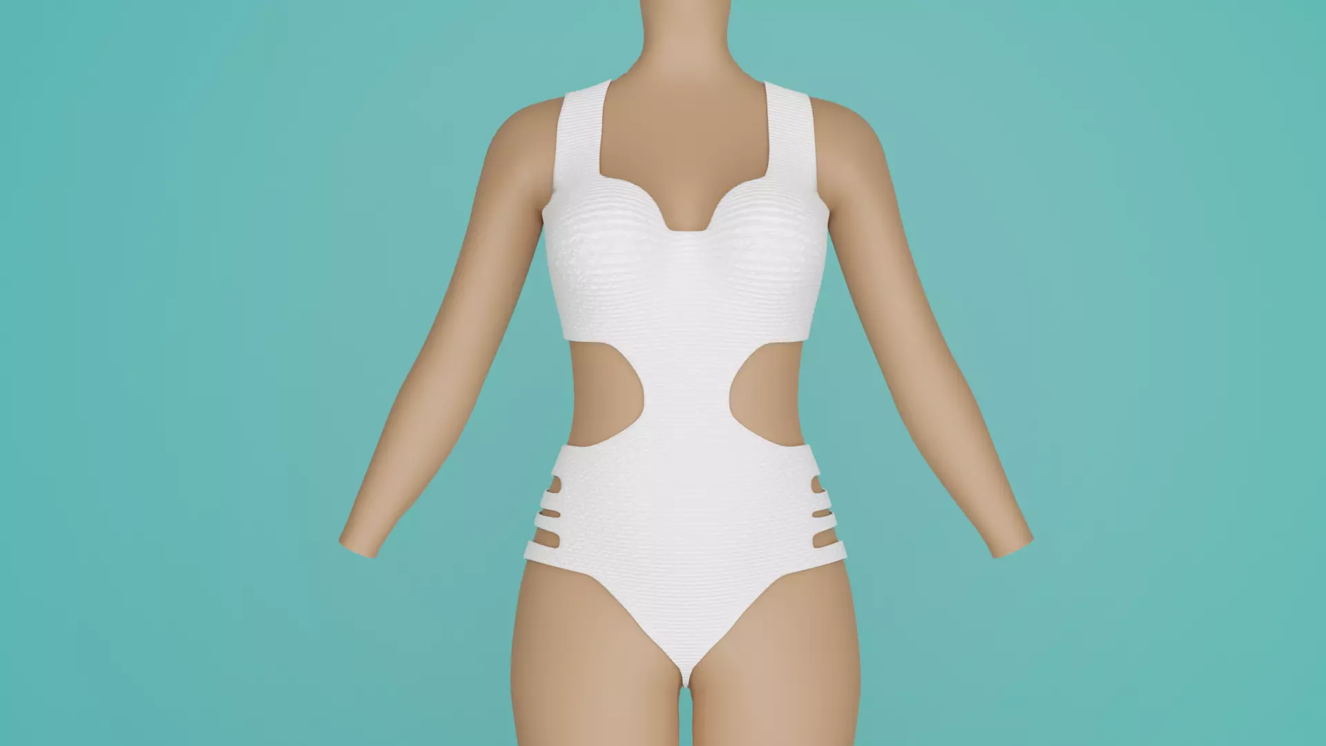 Swimming suit knitted Low-poly 3D model_0