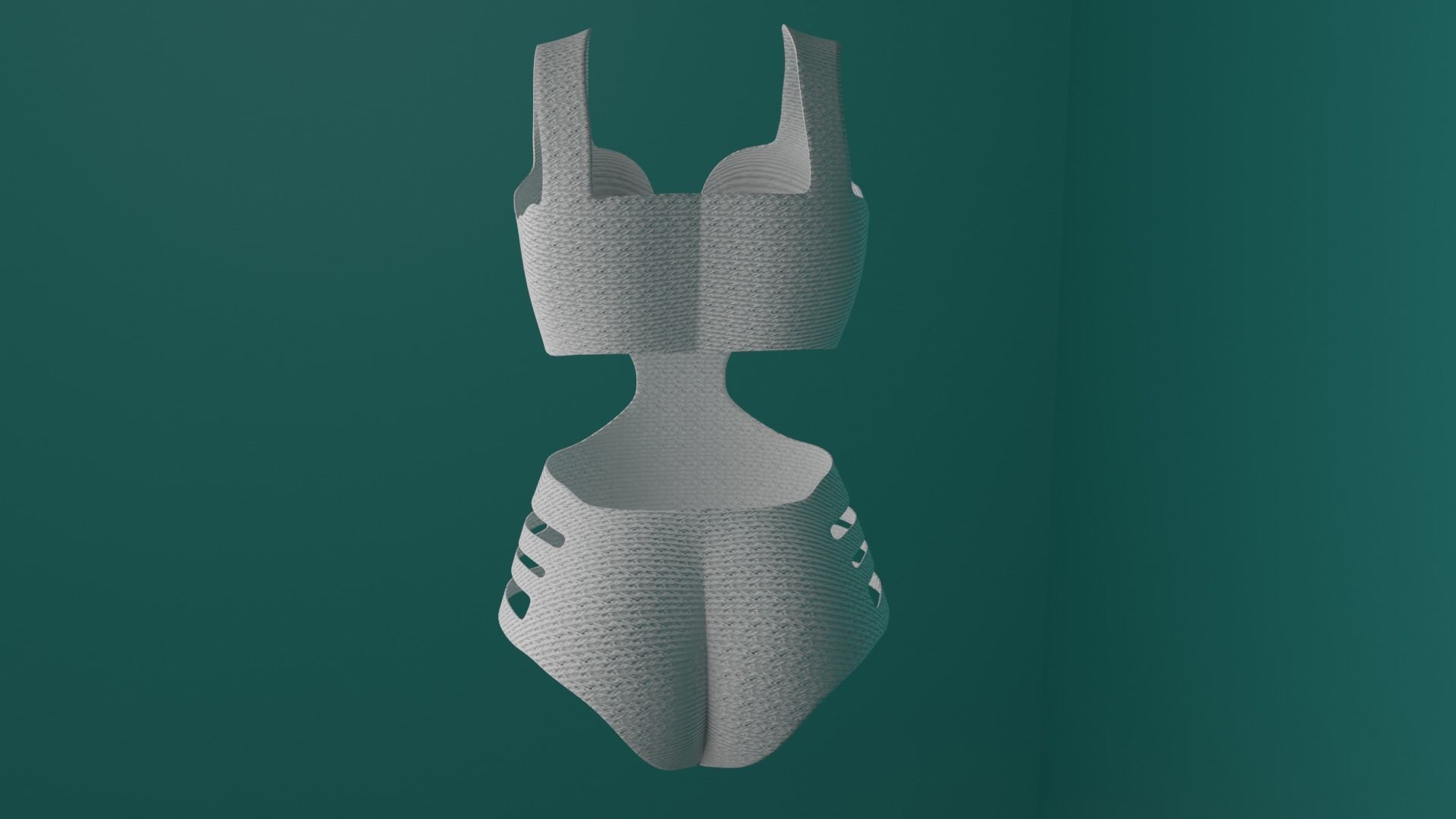 Swimming suit knitted Low-poly 3D model_2