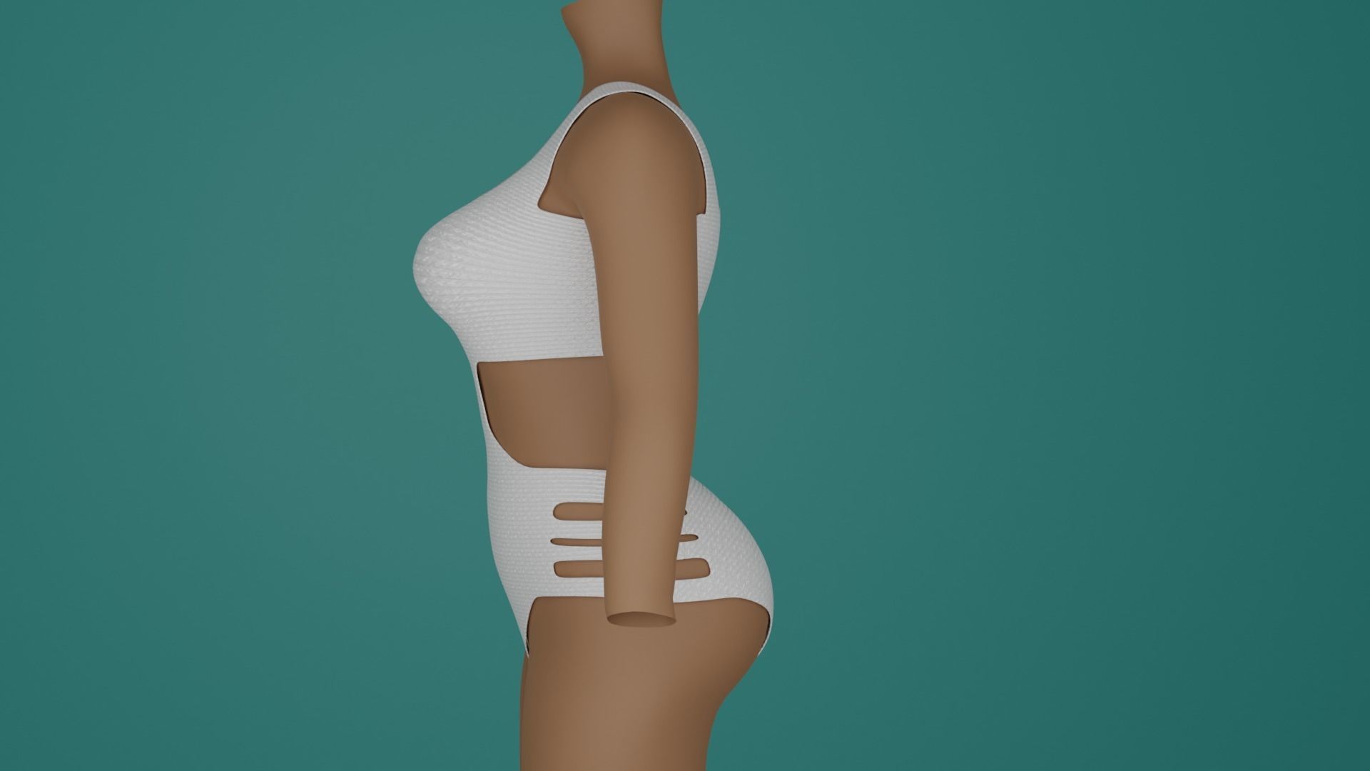 Swimming suit knitted Low-poly 3D model_4
