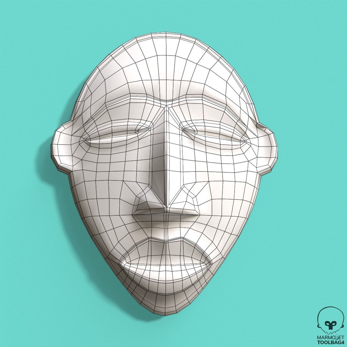 African Mask Pbr Low-poly 3D model_3