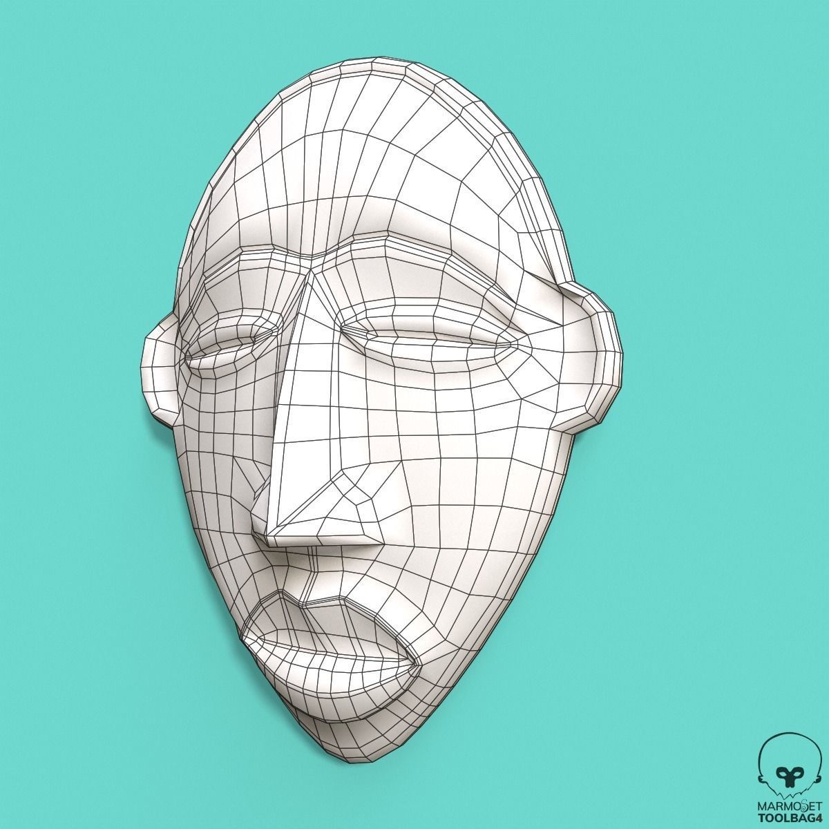 African Mask Pbr Low-poly 3D model_4