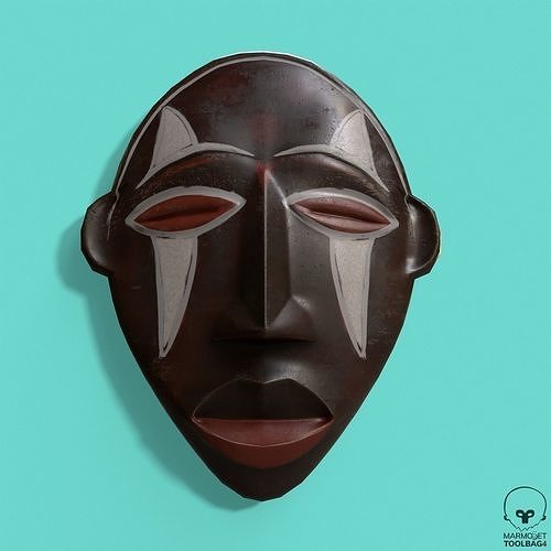 African Mask Pbr Low-poly 3D model