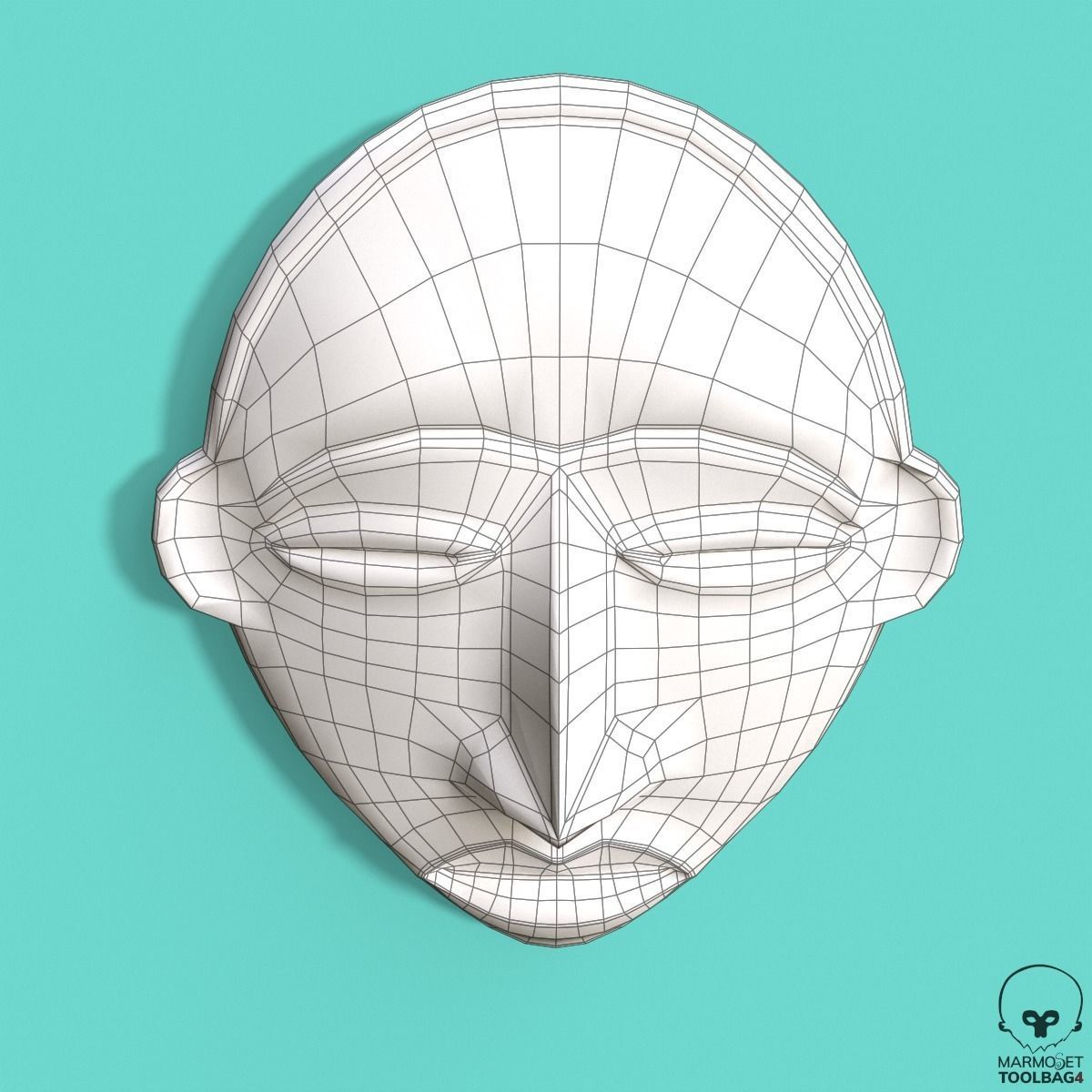African Mask Pbr Low-poly 3D model_5