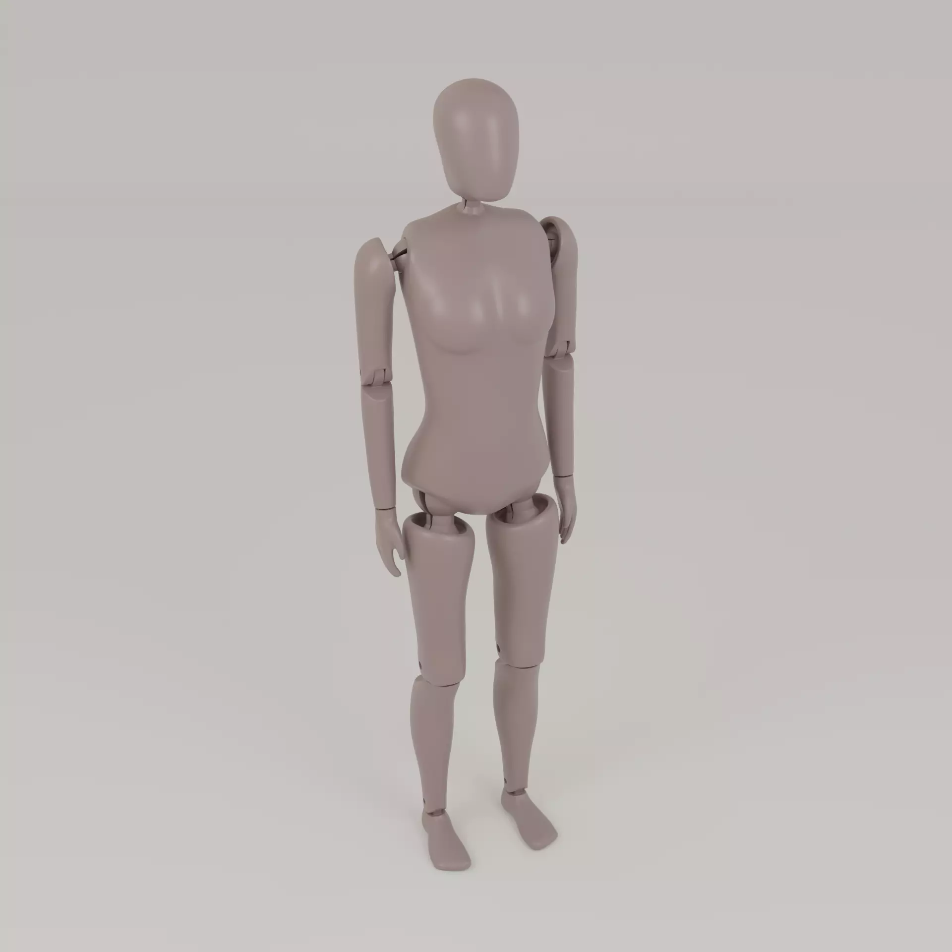 Articulated female body 3D print model