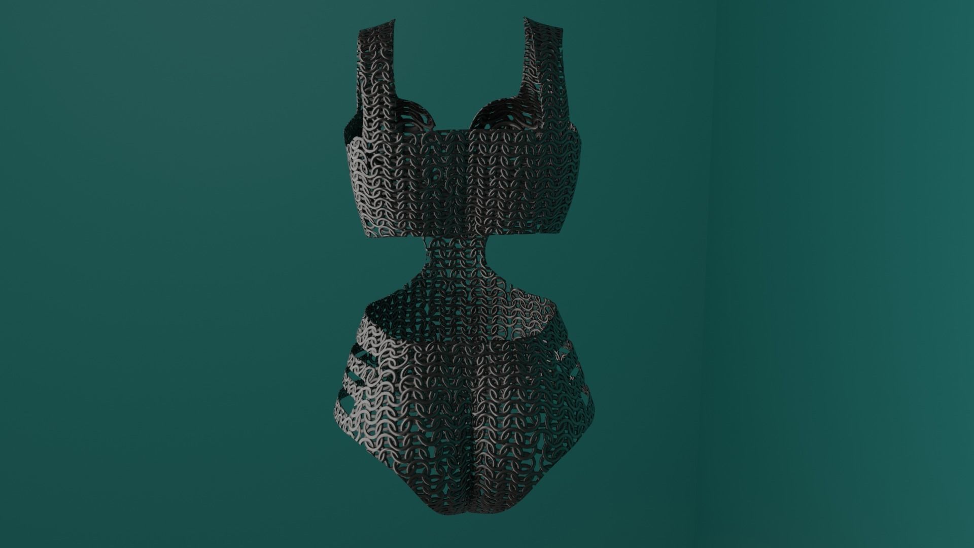 Chainmail Swimming suit Low-poly 3D model_4