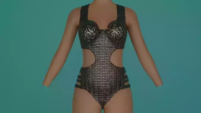 Chainmail Swimming suit Low-poly 3D model
