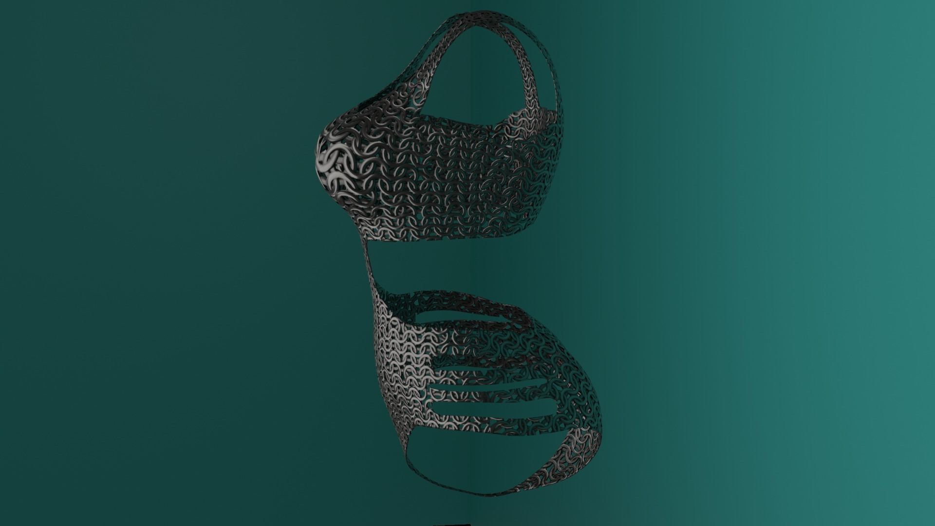 Chainmail Swimming suit Low-poly 3D model_5