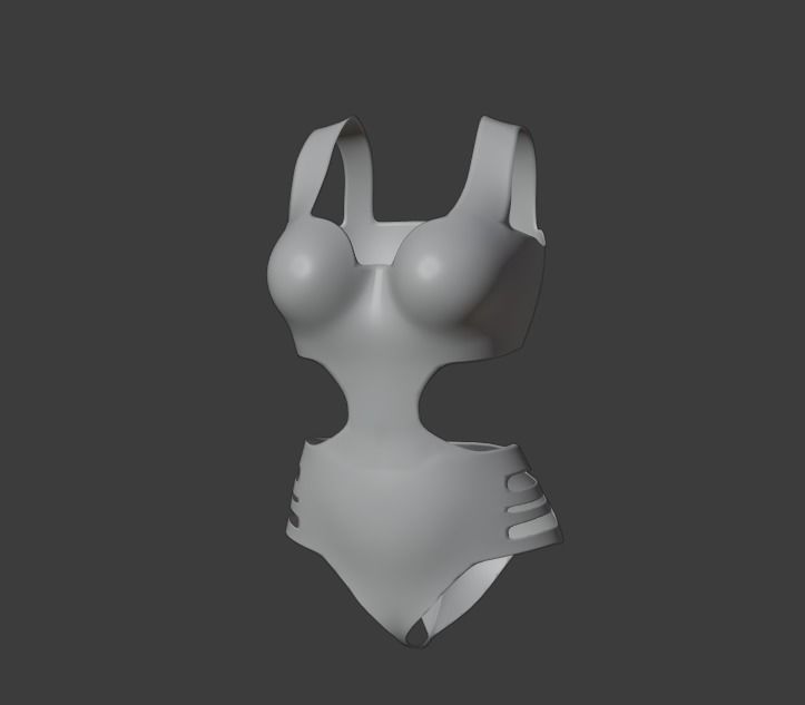 Chainmail Swimming suit Low-poly 3D model_7