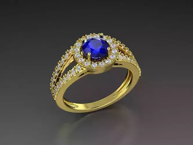 Diamond Jewelry Women Ring Sapphire blue Cut