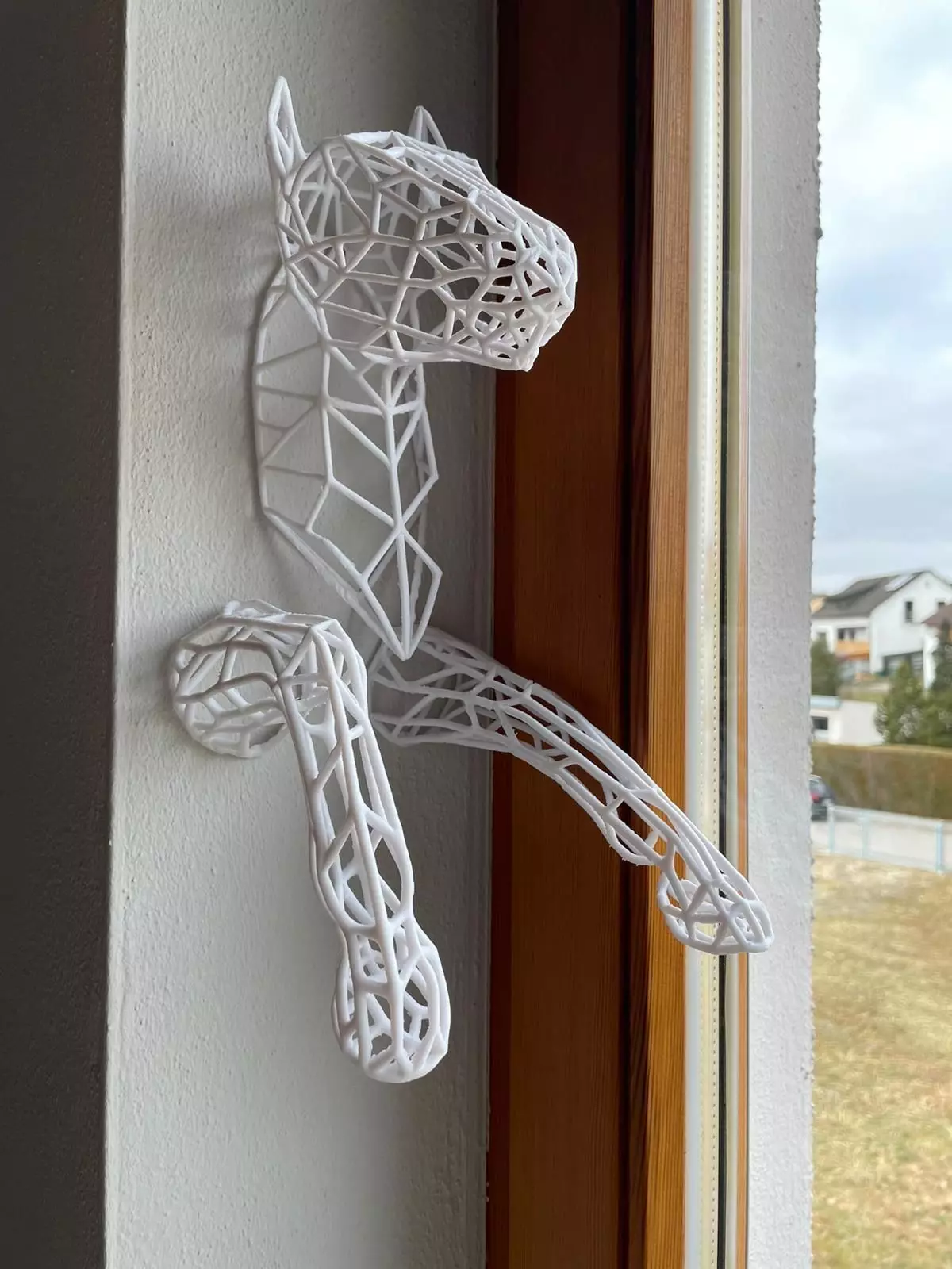 printready WireframeHorse Wall decoration Artwork 3D print model_0