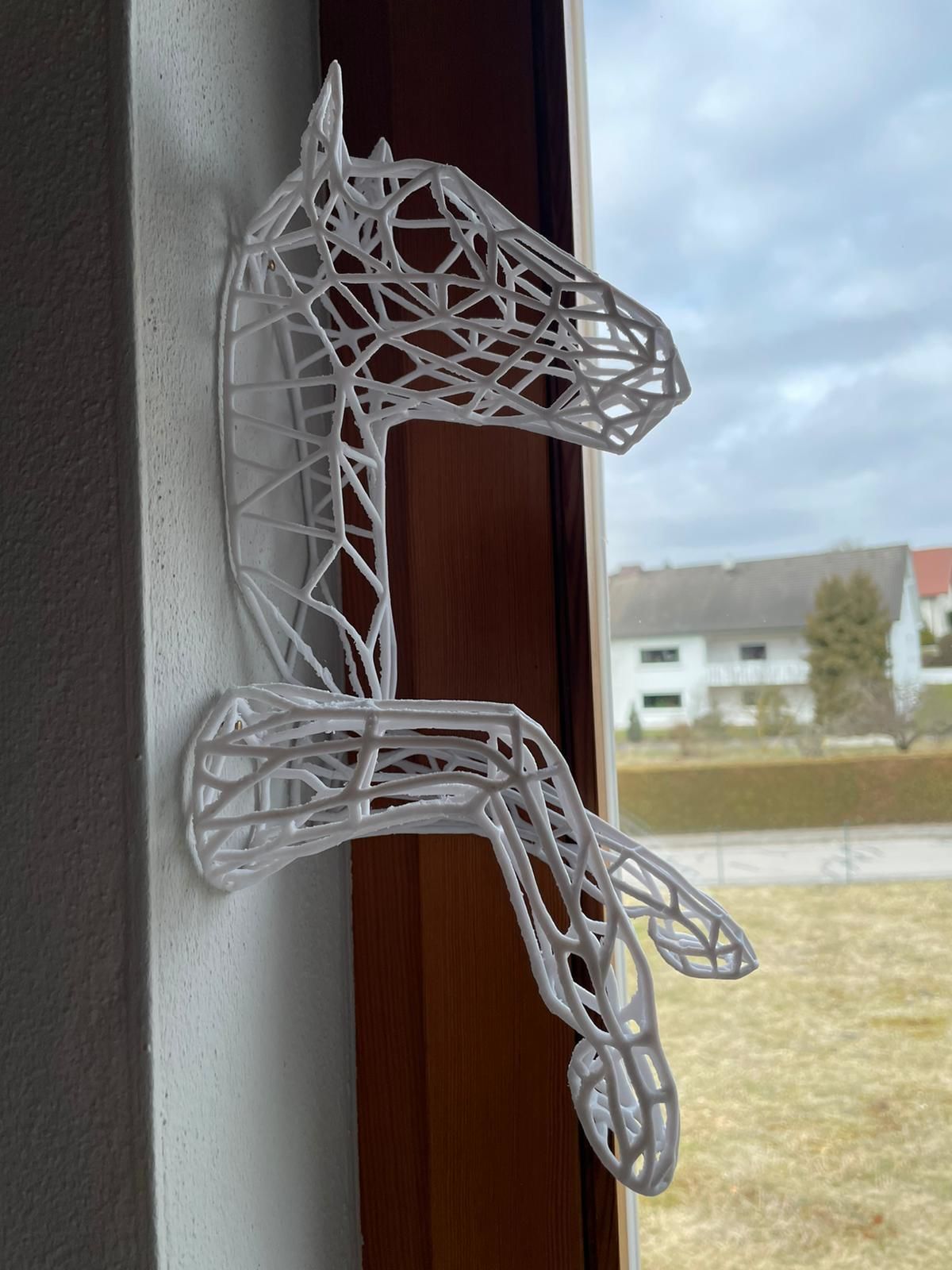 printready WireframeHorse Wall decoration Artwork 3D print model_1