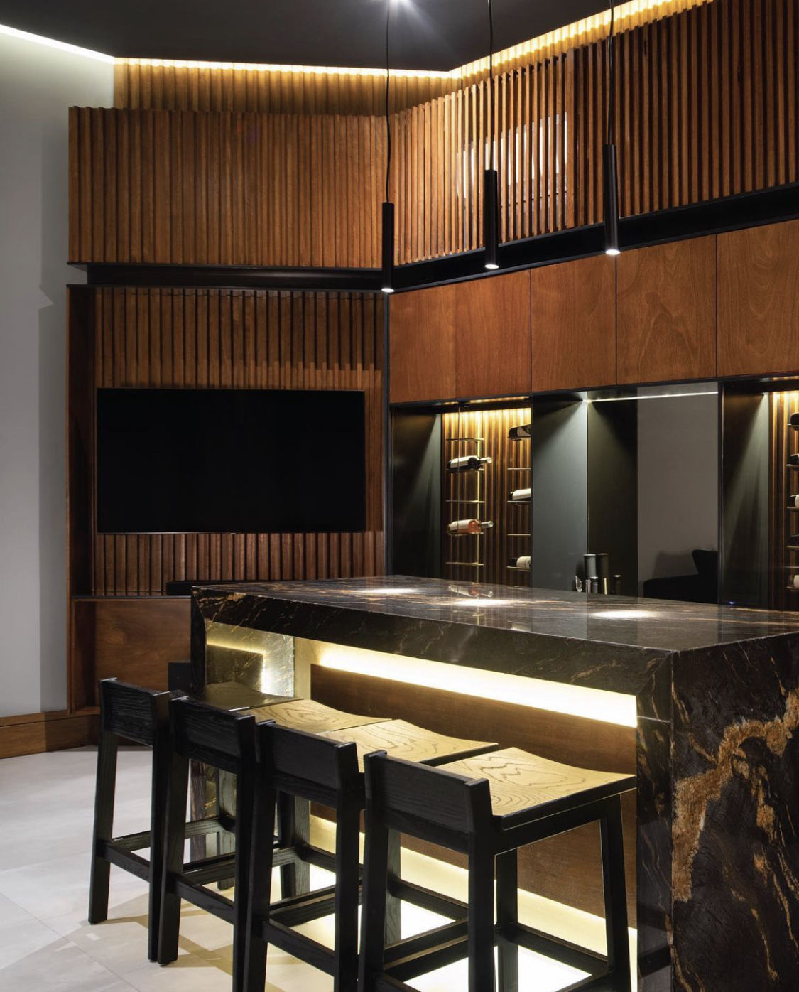 Luxury private House Bar and TV Room 3D model_1