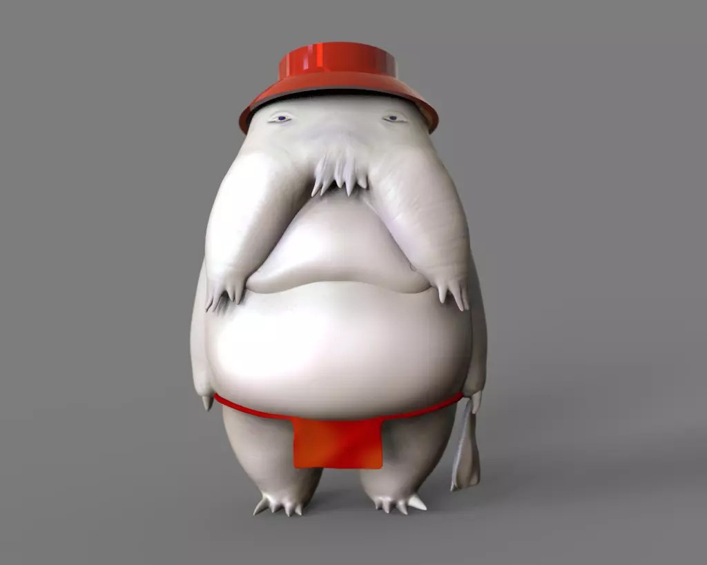 Oshira-sama octopus wearing hat 3D print model_0