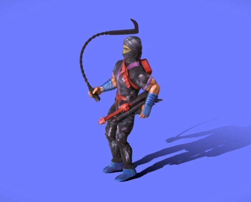 80s RAMBO BLACK-DRAGON FIGURE - 3D SCAN 3D print model_1