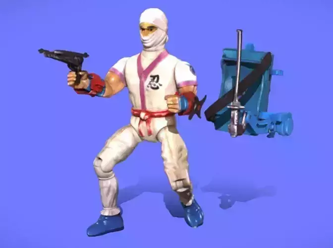 80s RAMBO WHITE-DRAGON FIGURE - 3D SCAN