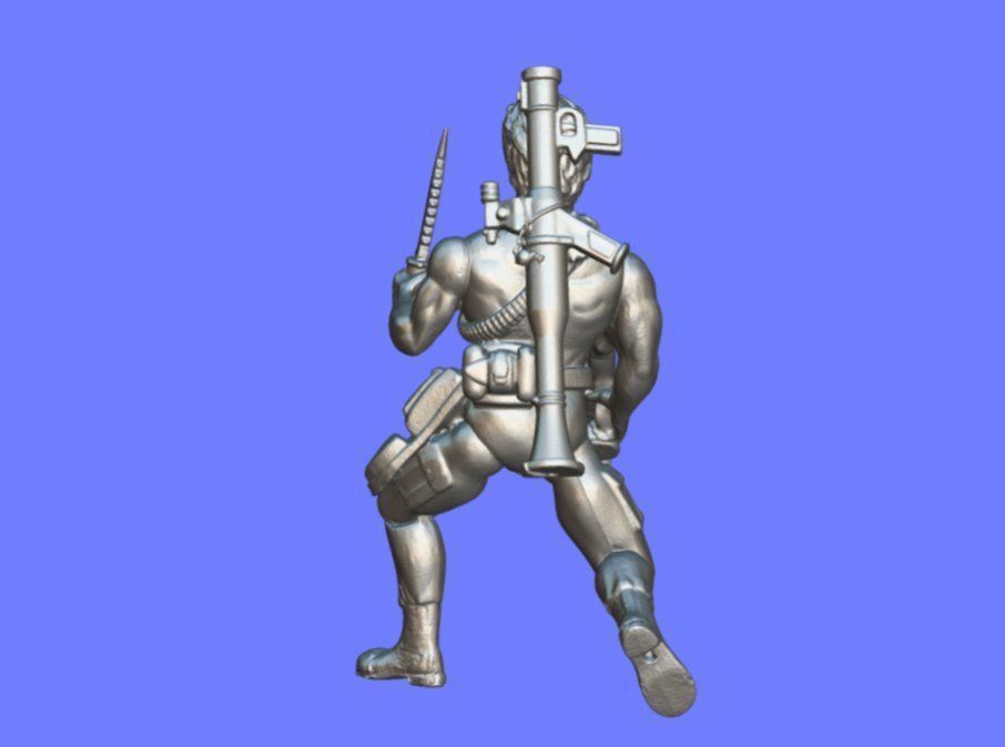 80s RAMBO NO SHIRT FIGURE - 3D SCAN 3D print model_8