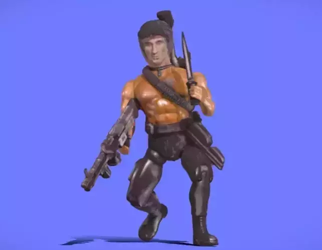 80s RAMBO NO SHIRT FIGURE - 3D SCAN