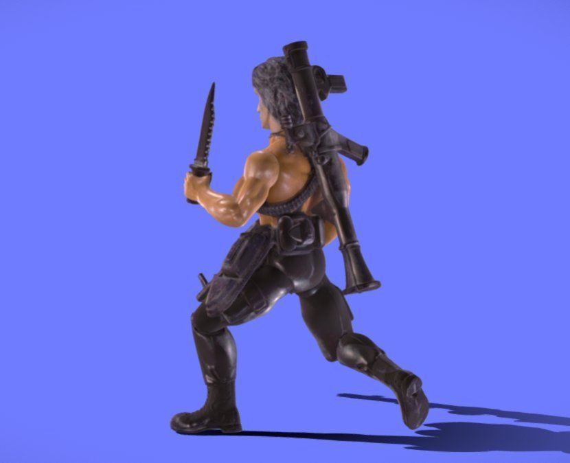 80s RAMBO NO SHIRT FIGURE - 3D SCAN 3D print model_2