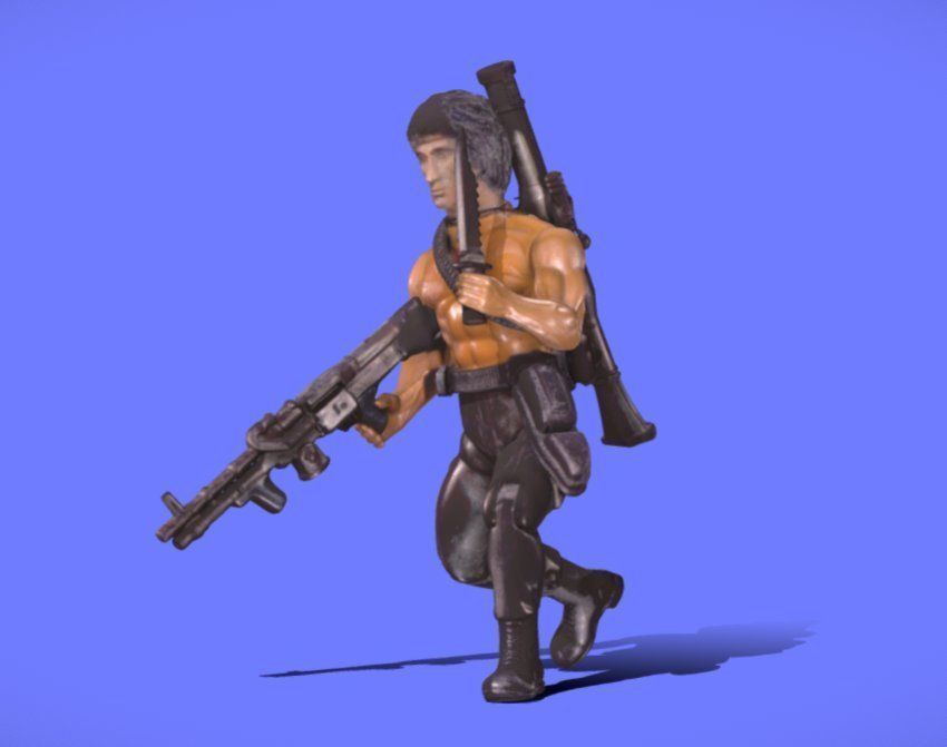 80s RAMBO NO SHIRT FIGURE - 3D SCAN 3D print model_1