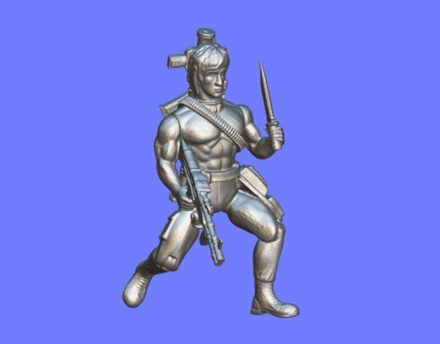 80s RAMBO NO SHIRT FIGURE - 3D SCAN 3D print model_5