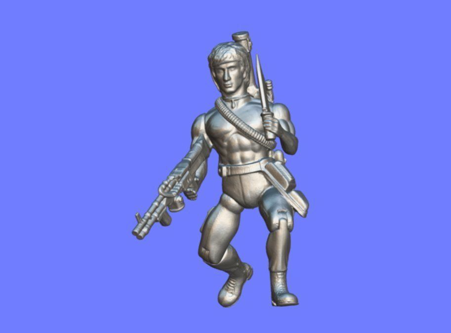 80s RAMBO NO SHIRT FIGURE - 3D SCAN 3D print model_6