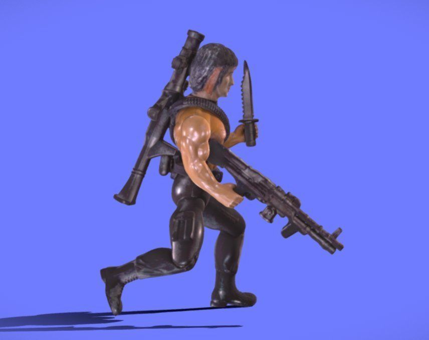 80s RAMBO NO SHIRT FIGURE - 3D SCAN 3D print model_4