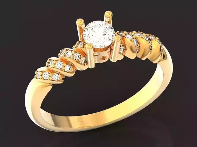 Pave Filigree Engagement Ring Vanna K 1180