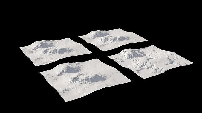 4 Landscape 3D models 3D model