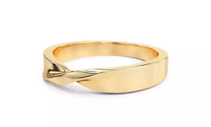 Mobius twisting gold ring