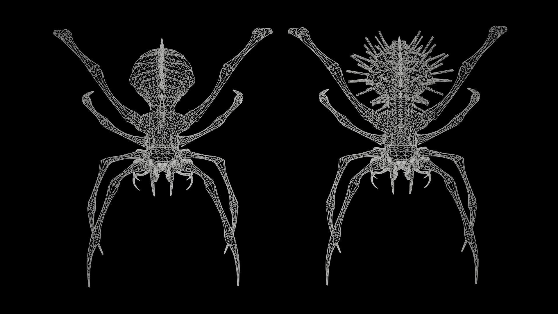 Spider 5 with long legs Low-poly 3D model_23