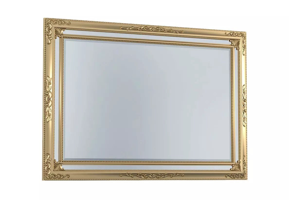 Beveled mirror in classic frame 3D model