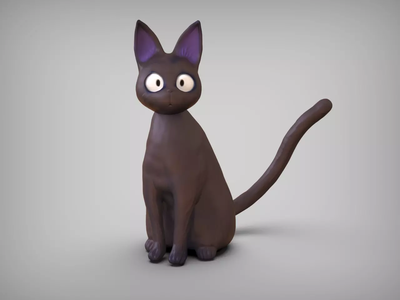 Black cat Jiji 3D print model