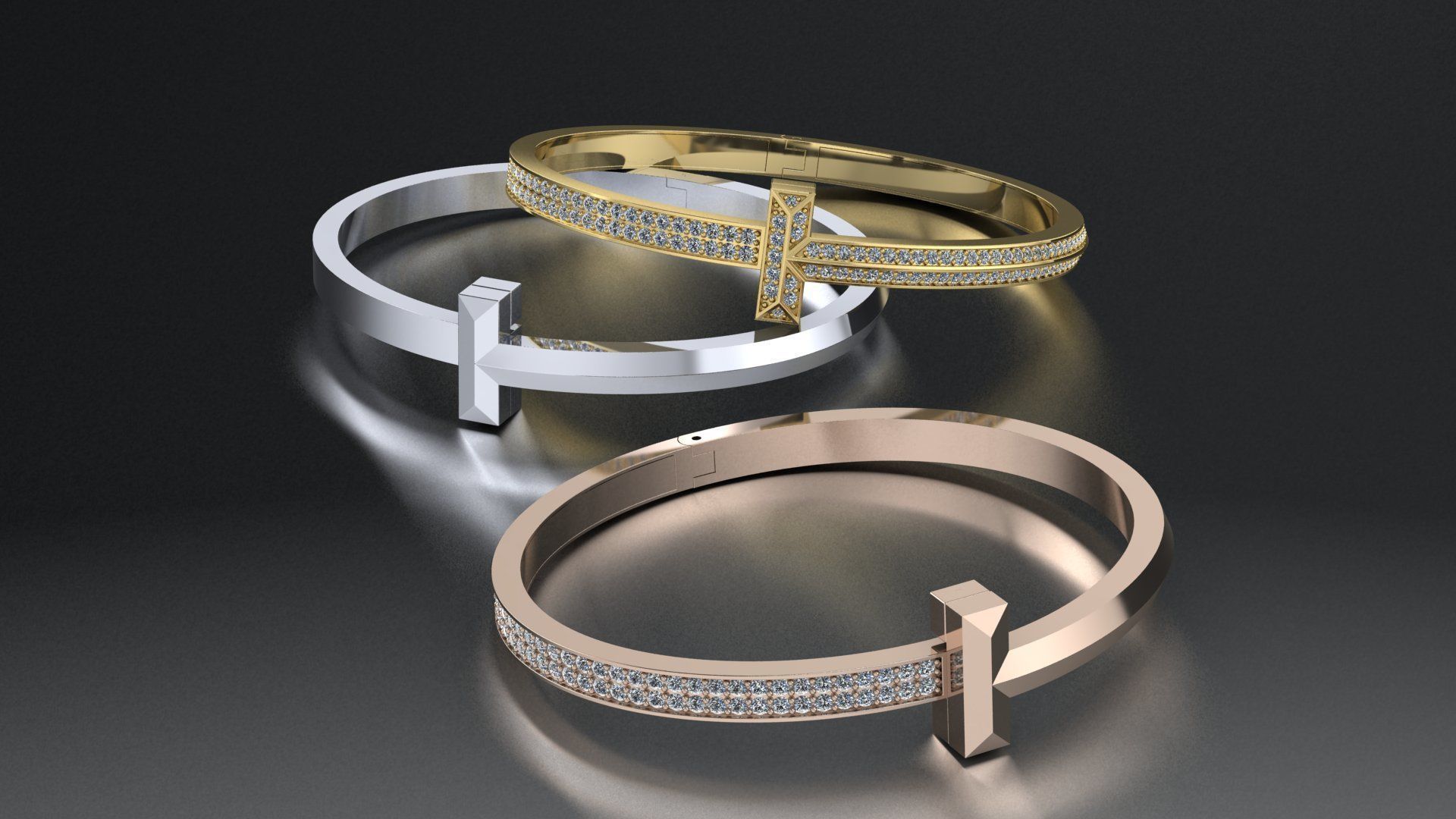 bracelet T 3D print model_1