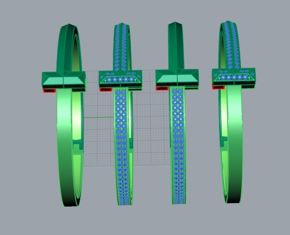 bracelet T 3D print model_4