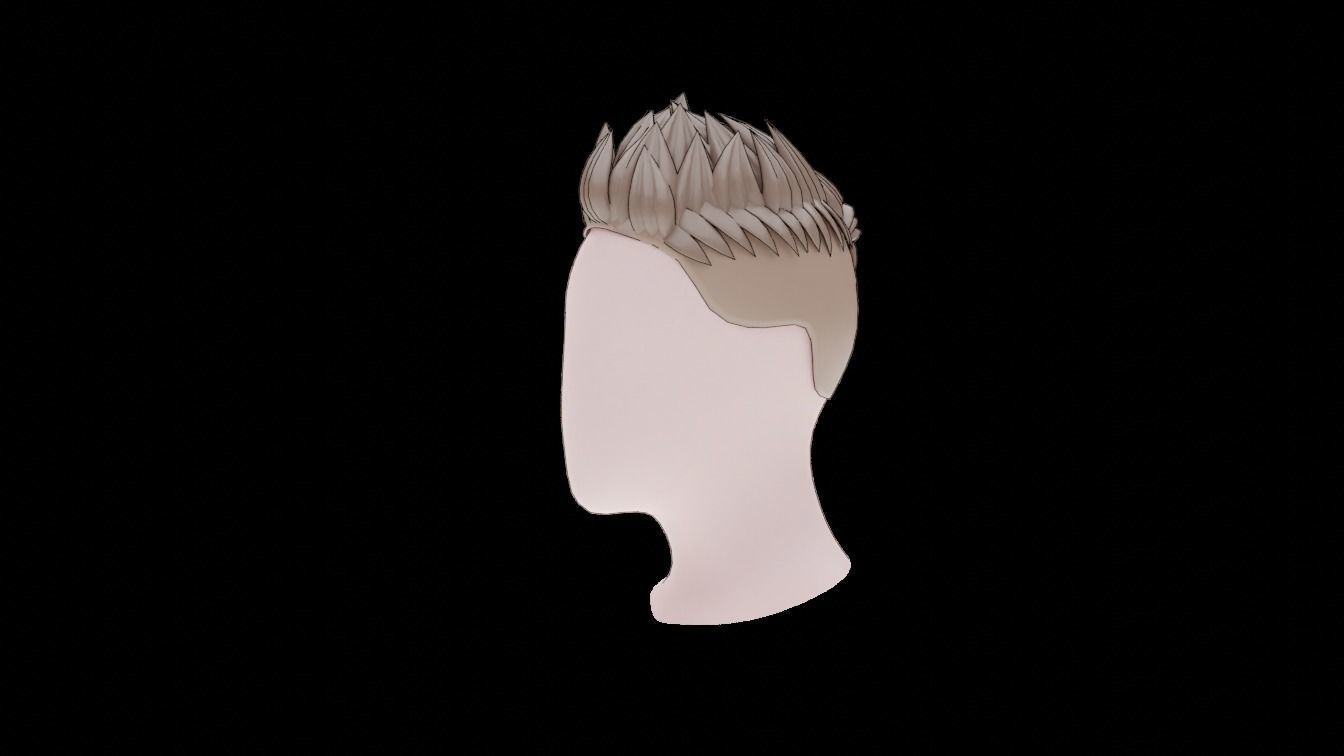 Base Haircuts 46-50 Low-poly 3D model_25