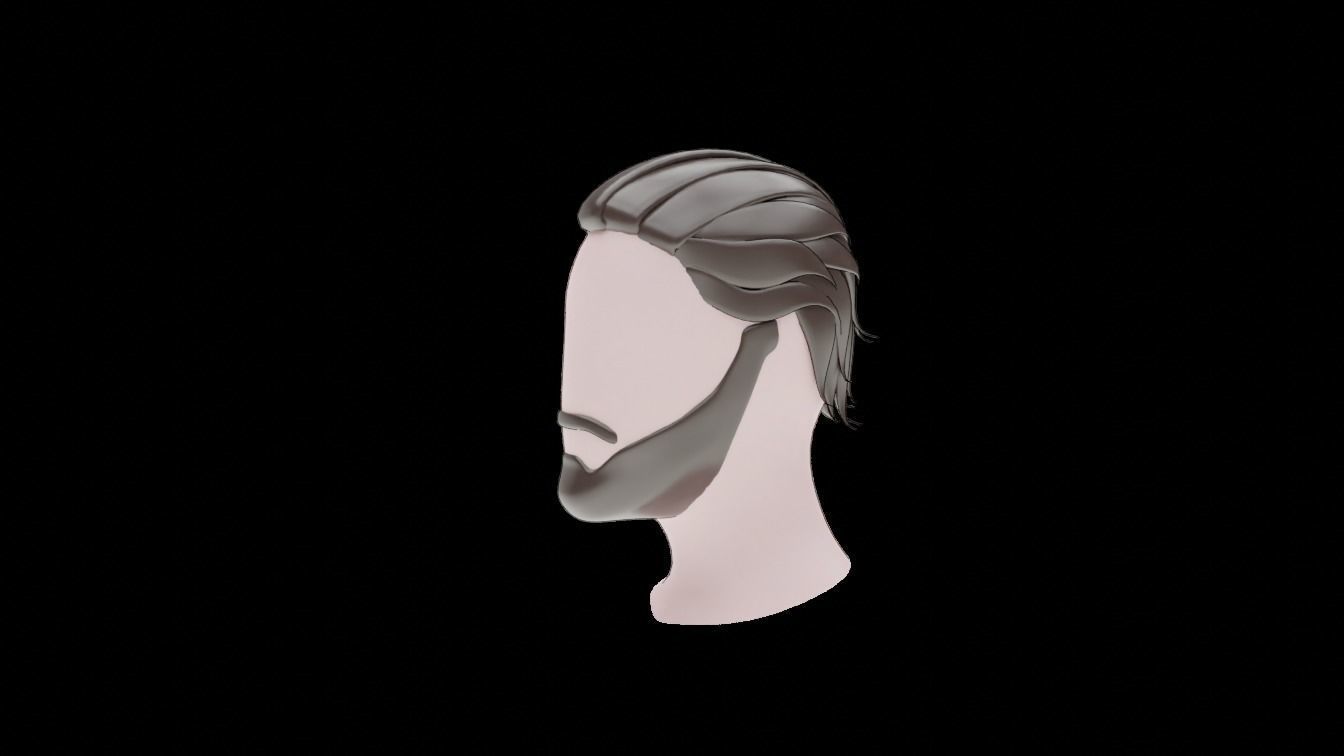 Base Haircuts 46-50 Low-poly 3D model_23