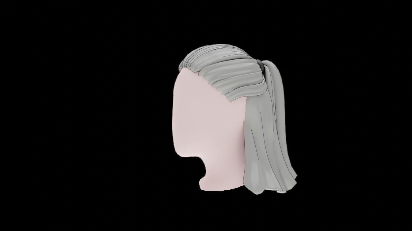 Base Haircuts 46-50 Low-poly 3D model_24