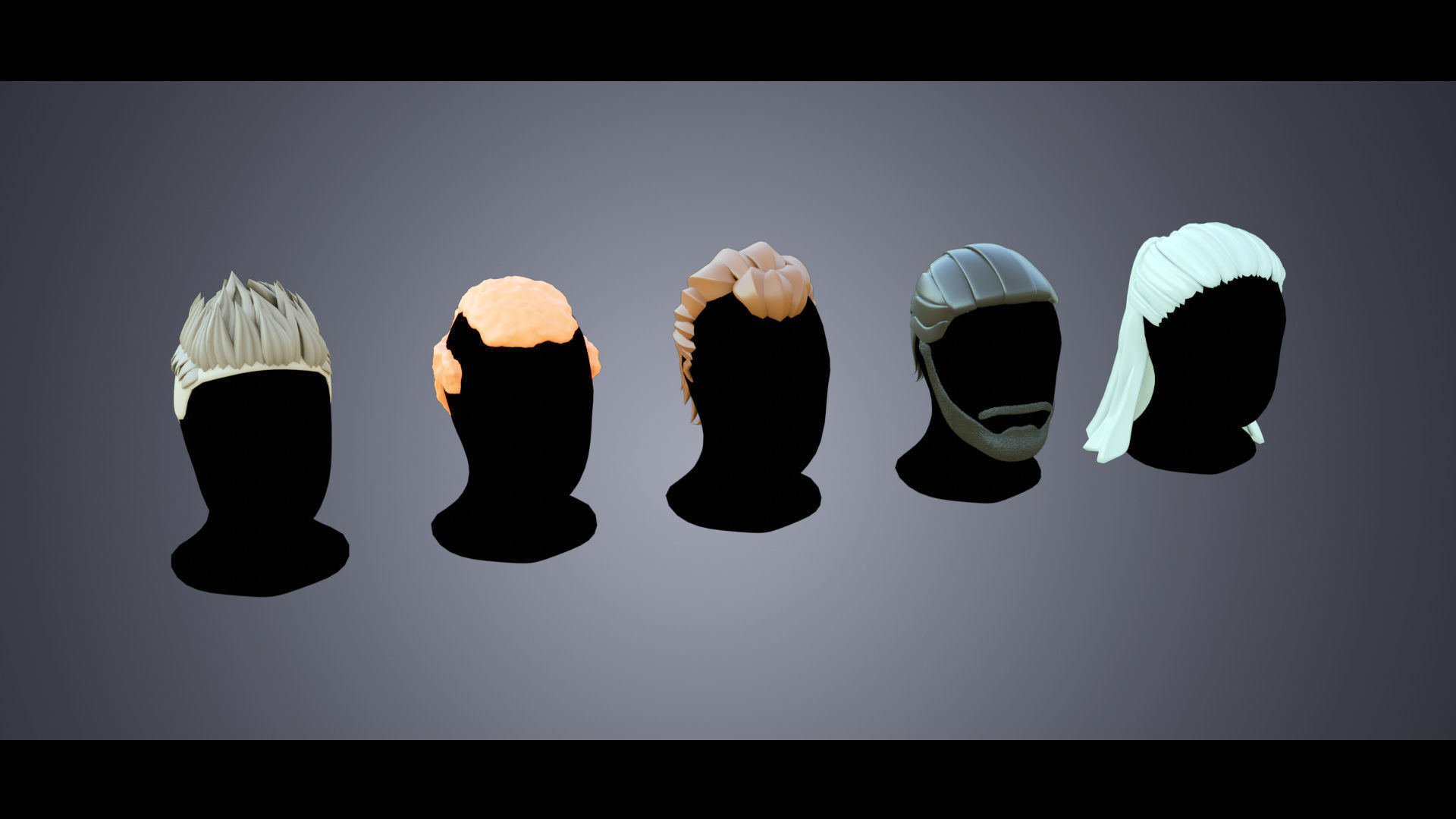 Base Haircuts 46-50 Low-poly 3D model_4