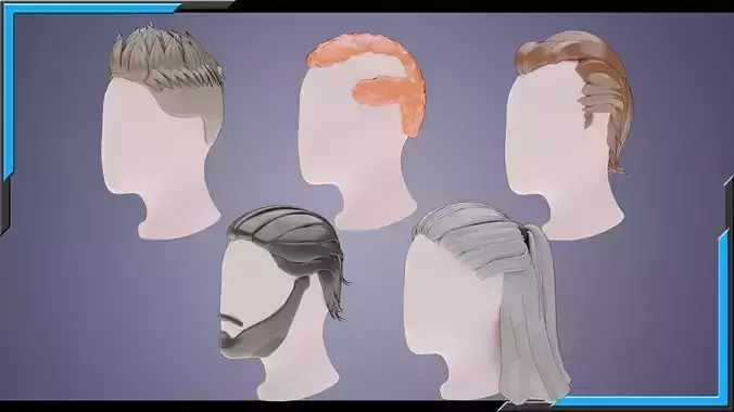 Base Haircuts 46-50 Low-poly 3D model