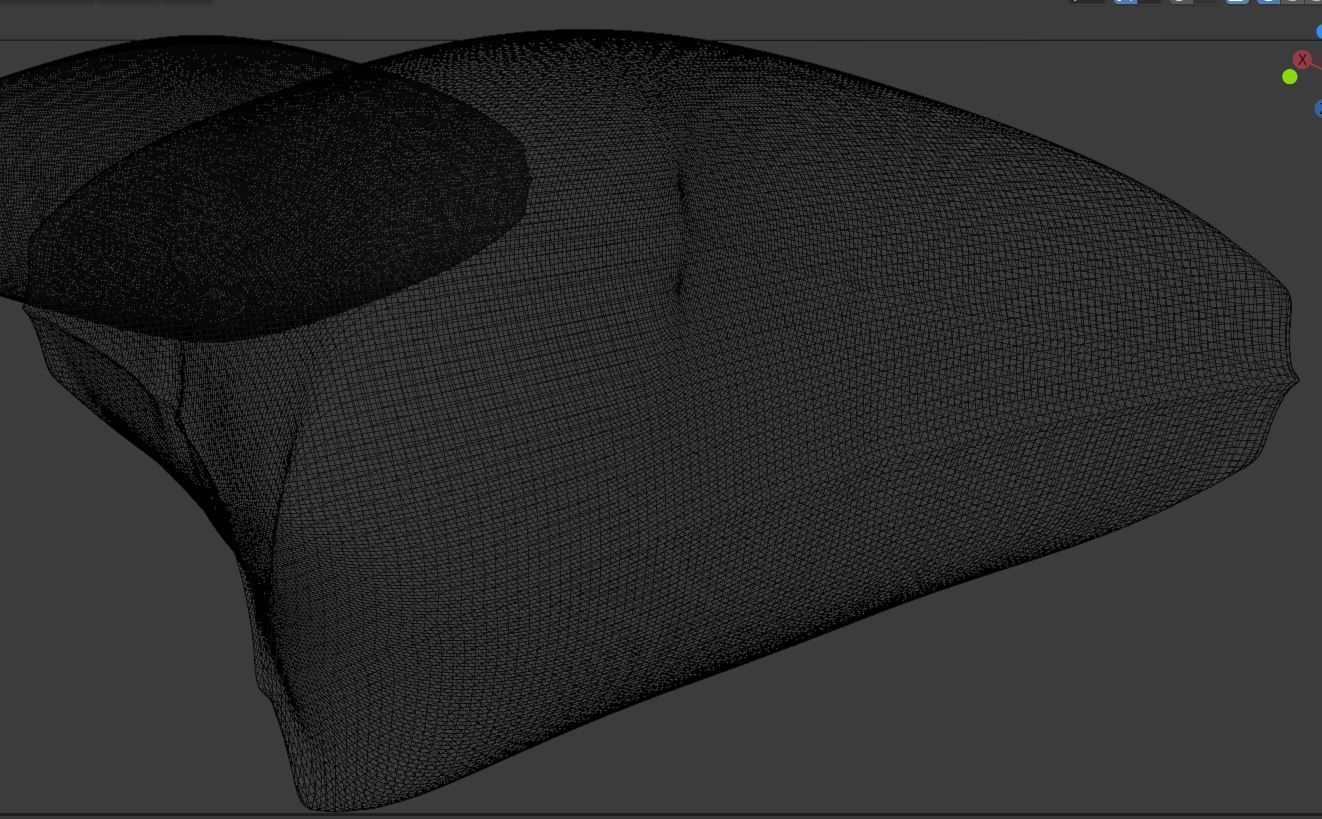 cushion 3D model two spheres Low-poly 3D model_4