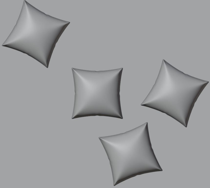 cushion 3D model two spheres Low-poly 3D model_3