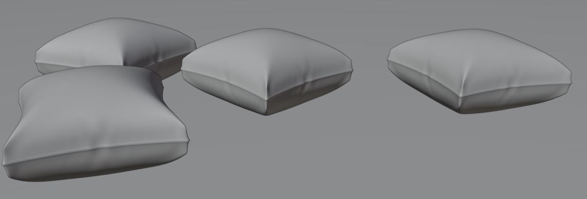 cushion 3D model two spheres Low-poly 3D model_2