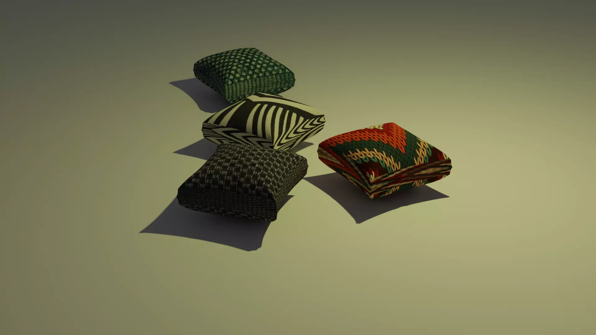 cushion 3D model two spheres Low-poly 3D model_0