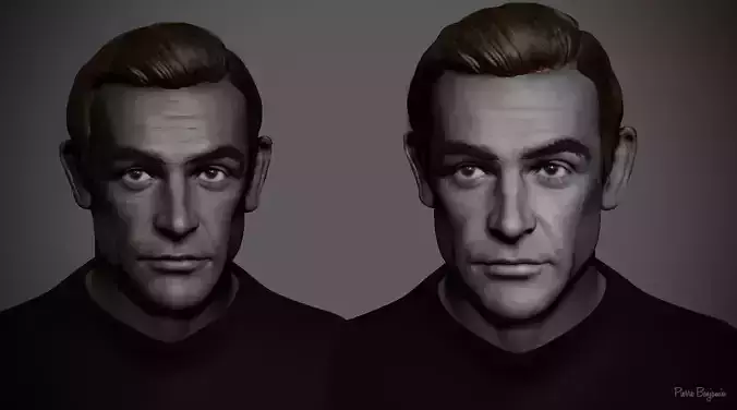 Sean Connery 007 Head sculpt for 3d printing 3D print model
